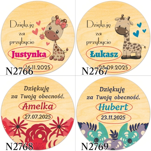 MAGNES KOŁO upominki dla gości na chrzest nadruk 