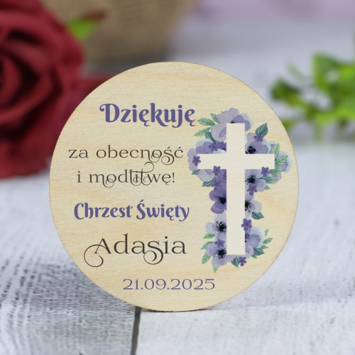 MAGNES KOŁO upominki dla gości na chrzest nadruk 