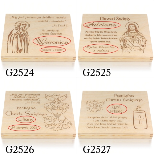 Pudełko merci PREZENT NA CHRZEST grawer