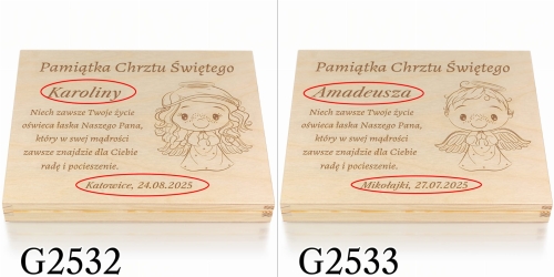 Pudełko merci PREZENT NA CHRZEST grawer