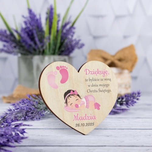 MAGNES SERCE podziękowania dla gości chrzest święty nadruk