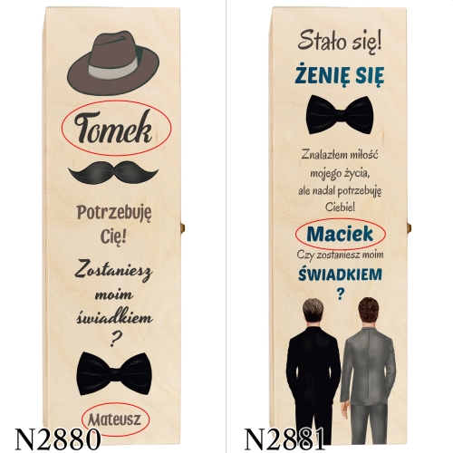 Skrzynka na alkohol PYTANIE DLA ŚWIADKA nadruk