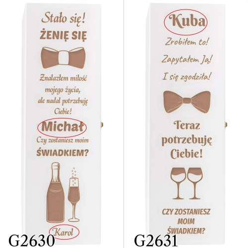 Biała skrzynka na alkohol PYTANIE DLA ŚWIADKÓW grawer