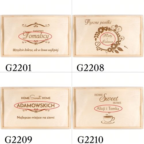 Drewniany stolik do łóżka jasny PREZENT NA PARAPETÓWKĘ grawer