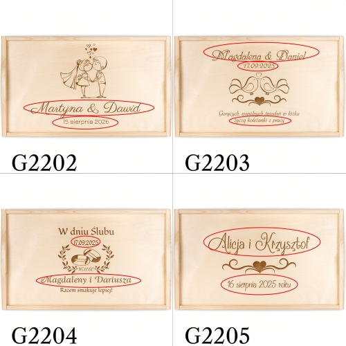 Drewniany stolik do łóżka jasny PREZENT ŚLUBNY grawer