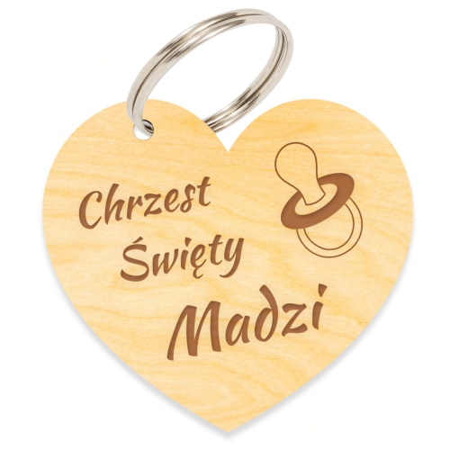 Breloczek PODZIĘKOWANIE dla gości NA CHRZEST grawer