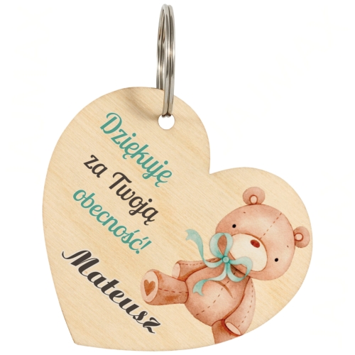 BRELOCZEK upominki dla gości chrzest nadruk