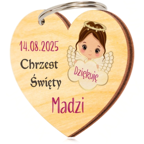 BRELOCZEK upominki dla gości chrzest nadruk