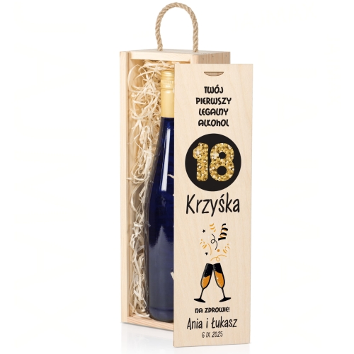 Skrzynka na alkohol PREZENT NA URODZINY nadruk