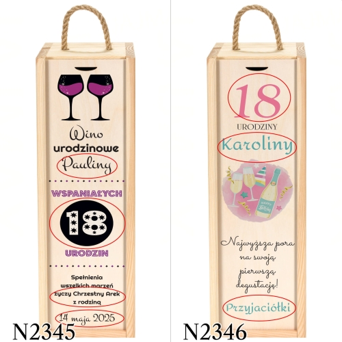 Skrzynka na alkohol PREZENT NA URODZINY nadruk