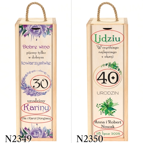 Skrzynka na alkohol PREZENT NA URODZINY nadruk