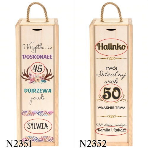 Skrzynka na alkohol PREZENT NA URODZINY nadruk