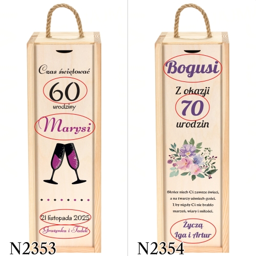 Skrzynka na alkohol PREZENT NA URODZINY nadruk