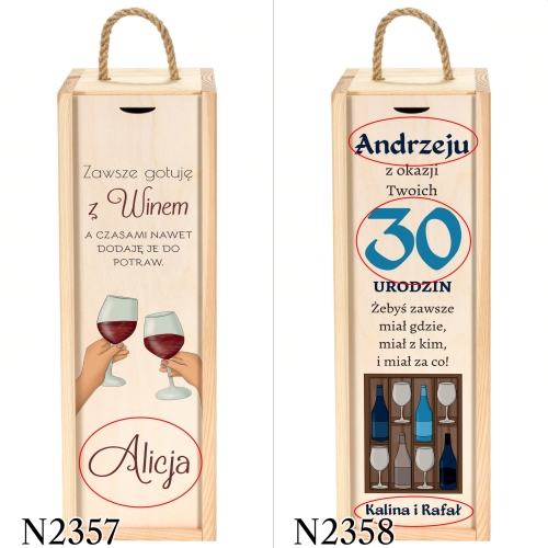 Skrzynka na alkohol PREZENT NA URODZINY nadruk