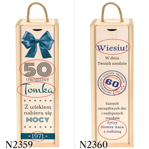 Skrzynka na alkohol PREZENT NA URODZINY nadruk