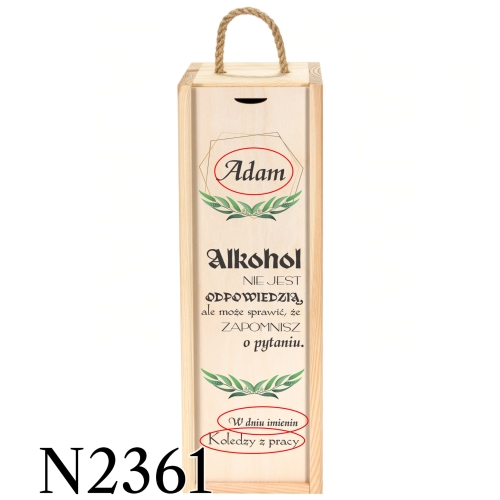 Skrzynka na alkohol PREZENT NA URODZINY nadruk