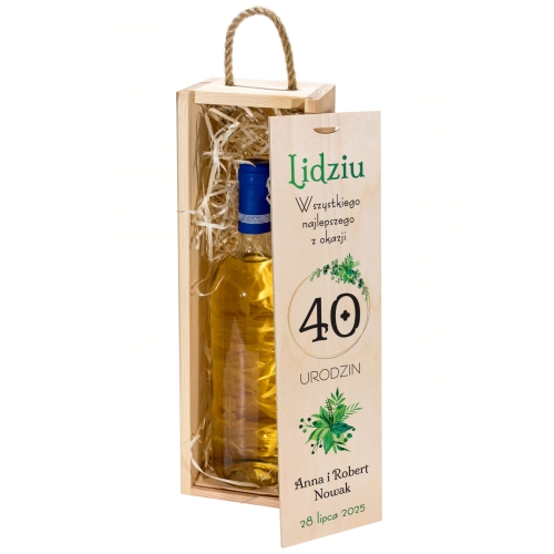 Skrzynka na alkohol PREZENT NA URODZINY nadruk