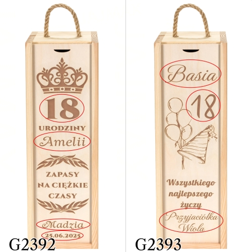 SKRZYNKA NA ALKOHOL prezent na urodziny grawer