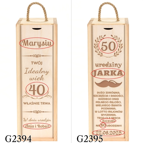 SKRZYNKA NA ALKOHOL prezent na urodziny grawer