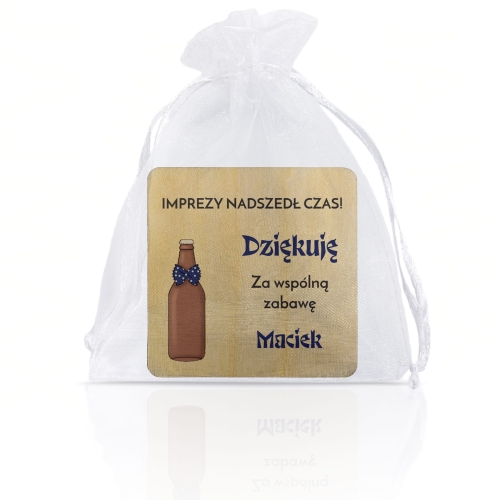 MAGNES kwadrat podziękowanie dla gości na 18 urodziny nadruk