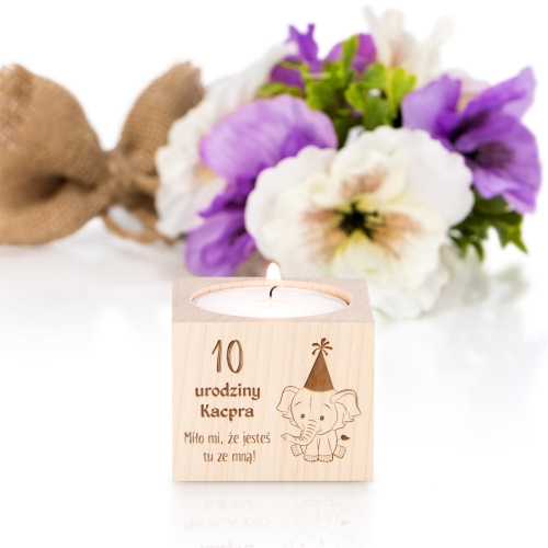 Świecznik urodziny dziecka PODZIĘKOWANIA DLA GOŚCI grawer
