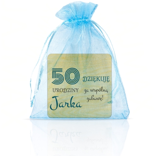 Magnes kwadrat PODZIĘKOWANIE DLA GOŚCI na urodziny nadruk