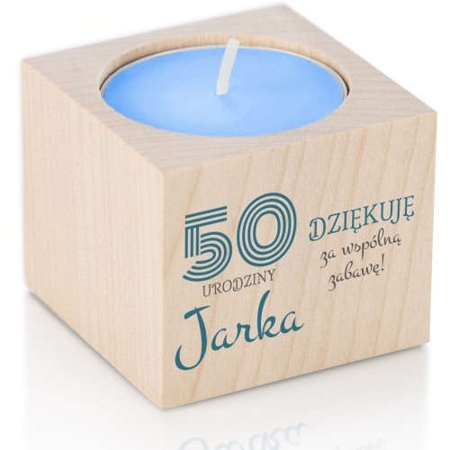 ŚWIECZNIK upominki na urodziny dla gości nadruk