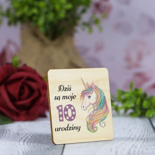 Magnes kwadrat urodziny dziecka PODZIĘKOWANIA DLA GOŚCI nadruk