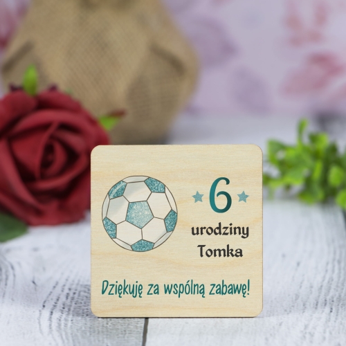 Magnes kwadrat urodziny dziecka PODZIĘKOWANIA DLA GOŚCI nadruk