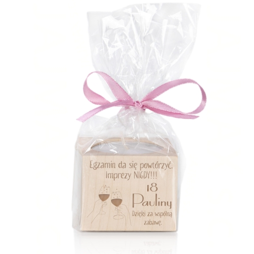 Świecznik PODZIĘKOWANIA DLA GOŚCI na 18 urodziny grawer