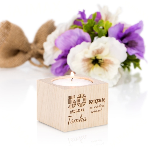 Świecznik PODZIĘKOWANIA dla gości NA URODZINY grawer