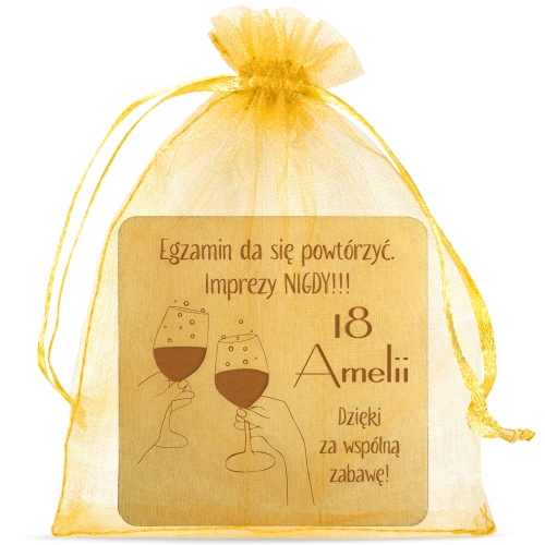 Magnes kwadrat PODZIĘKOWANIA DLA GOŚCI na urodziny 18 grawer