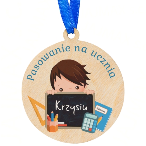 MEDAL imienny pasowanie na ucznia nadruk