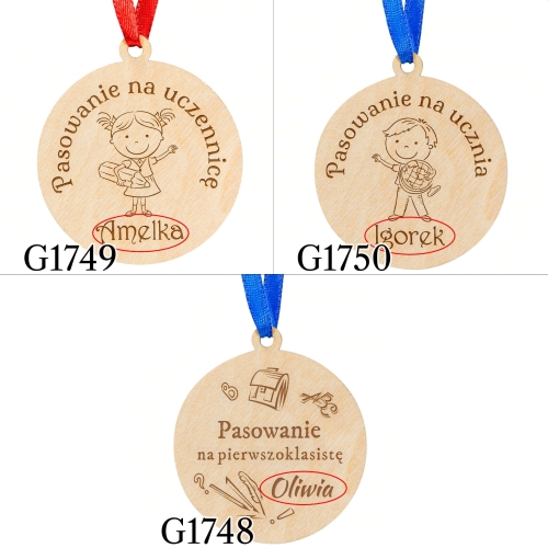MEDAL ślubowanie na ucznia imię grawer 