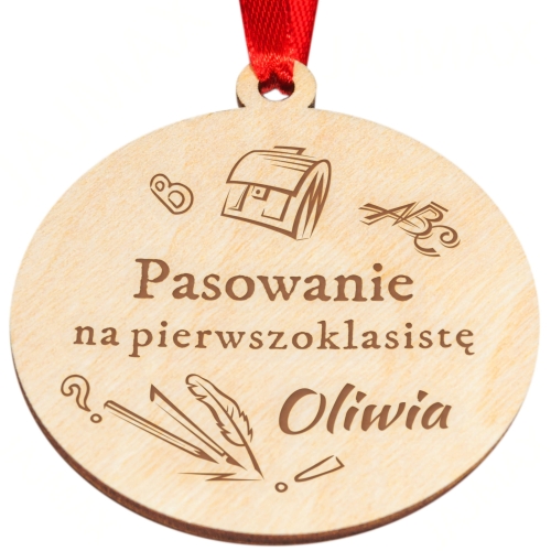 MEDAL ślubowanie na ucznia imię grawer 