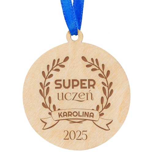 MEDAL SUPER UCZNIA Z IMIENIEM prezent na zakończenie roku