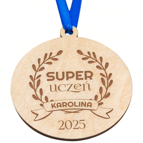 MEDAL SUPER UCZNIA Z IMIENIEM prezent na zakończenie roku