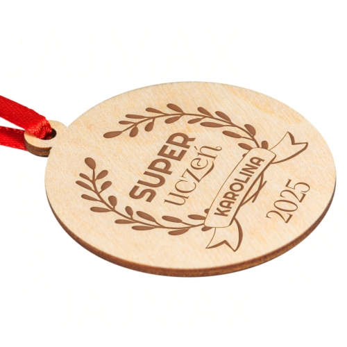 MEDAL SUPER UCZNIA Z IMIENIEM prezent na zakończenie roku