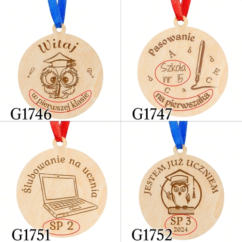 Medal na PASOWANIE dla ucznia grawer