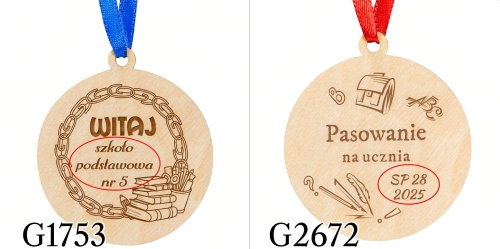 Medal na PASOWANIE dla ucznia grawer
