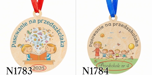 Medal PASOWANIE na przedszkolaka nadruk