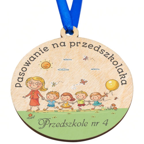 Medal PASOWANIE na przedszkolaka nadruk