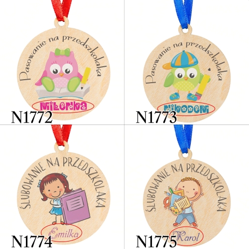 medal PASOWANIE na przedszkolaka imię nadruk