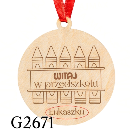 medal PASOWANIE NA PRZEDSZKOLAKA imię dziecka grawer