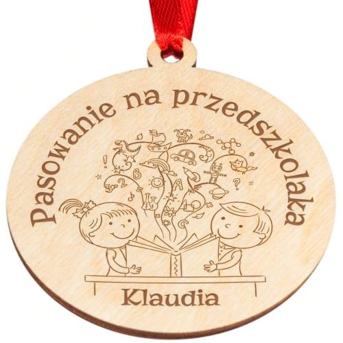 medal PASOWANIE NA PRZEDSZKOLAKA imię dziecka grawer
