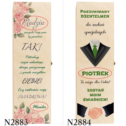 Skrzynka na alkohol PYTANIE DLA ŚWIADKA nadruk