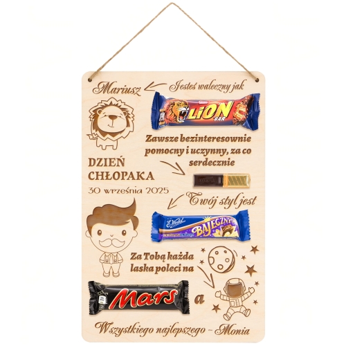 SŁODKI DYPLOM dla niego na dzień chłopaka grawer