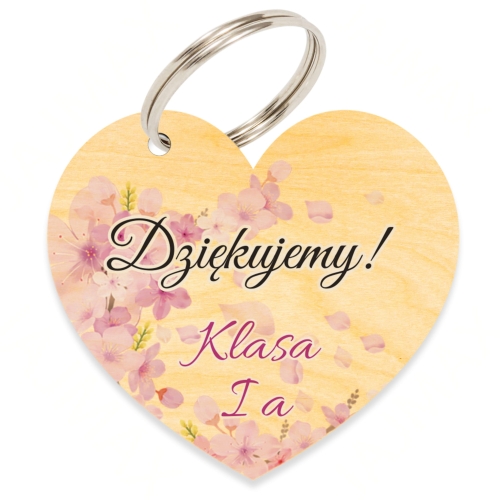 Drewniany Breloczek PREZENT NA DZIEŃ NAUCZYCIELA nadruk