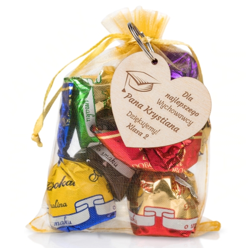 Zestaw cukierki brelok PREZENT DLA NAUCZYCIELA grawer