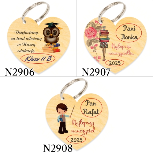 Zestaw SŁODKI UPOMINEK z brelokiem prezent dla nauczyciela nadruk